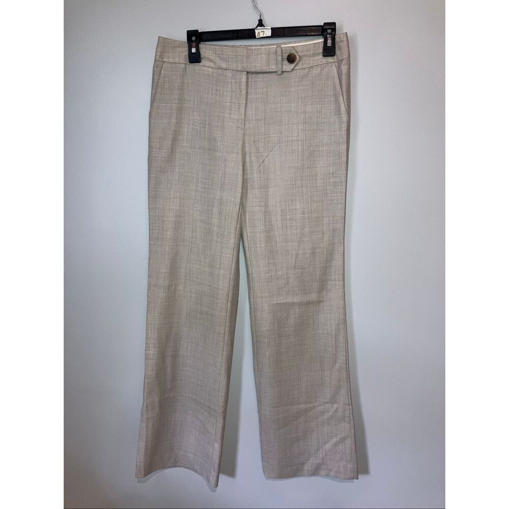 J. Crew Super 120’s 100% wool Heathered white Wide Leg Pants Size 4 #768